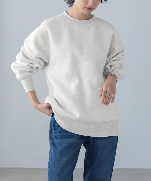 itto...(イット)の「HEAVY WEIGHT SWEAT 裏起毛BIGスウェットトップス(スウェット・レディース・杢グレー/オートミール/ブラック・M)」の5枚目の写真