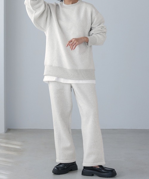itto...(イット)の「HEAVY WEIGHT SWEAT 裏起毛BIGスウェットトップス(スウェット・レディース・杢グレー/オートミール/ブラック・M)」の8枚目の写真