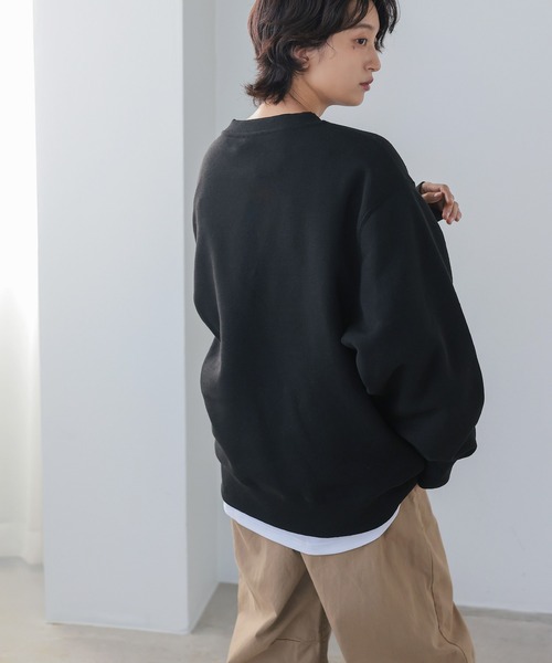 itto...(イット)の「HEAVY WEIGHT SWEAT 裏起毛BIGスウェットトップス(スウェット・レディース・杢グレー/オートミール/ブラック・M)」の13枚目の写真