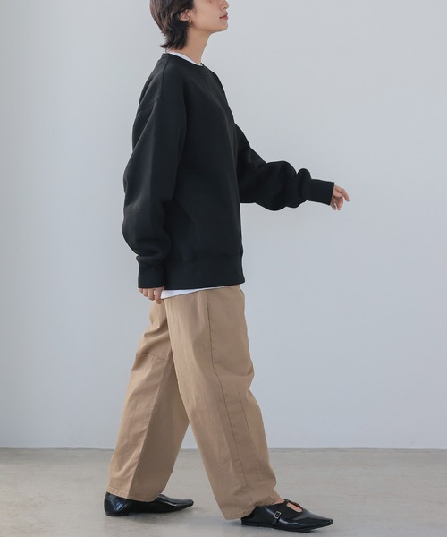 itto...(イット)の「HEAVY WEIGHT SWEAT 裏起毛BIGスウェットトップス(スウェット・レディース・杢グレー/オートミール/ブラック・M)」の14枚目の写真
