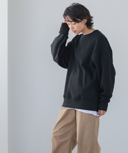 itto...(イット)の「HEAVY WEIGHT SWEAT 裏起毛BIGスウェットトップス(スウェット・レディース・杢グレー/オートミール/ブラック・M)」の15枚目の写真