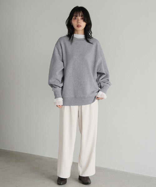 itto...(イット)の「HEAVY WEIGHT SWEAT 裏起毛BIGスウェットトップス(スウェット・レディース・杢グレー/オートミール/ブラック・M)」の20枚目の写真