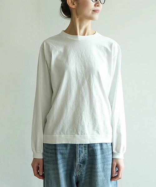 SOLAMONAT(ソラモナ)の「パフ天竺 リブベーシックロンT(Tシャツ/カットソー・レディース・ブラック/ホワイト/杢グレー・M)」の11枚目の写真