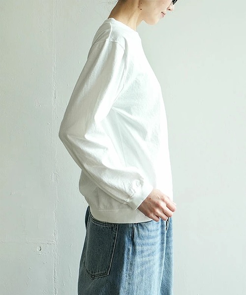 SOLAMONAT(ソラモナ)の「パフ天竺 リブベーシックロンT(Tシャツ/カットソー・レディース・ブラック/ホワイト/杢グレー・M)」の12枚目の写真