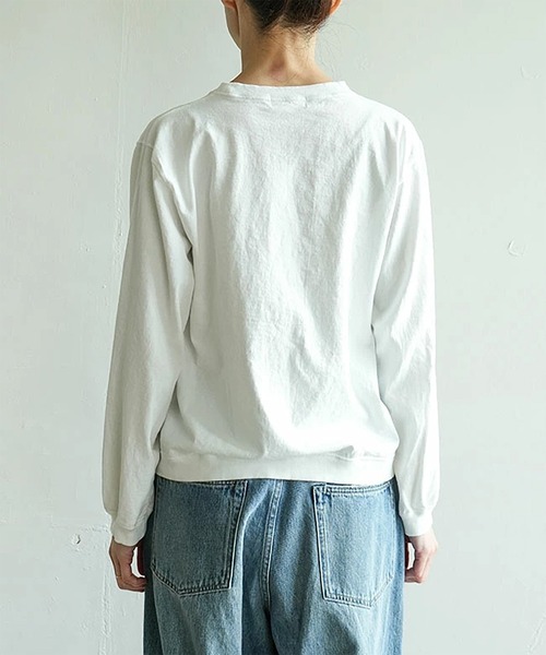 SOLAMONAT(ソラモナ)の「パフ天竺 リブベーシックロンT(Tシャツ/カットソー・レディース・ブラック/ホワイト/杢グレー・M)」の13枚目の写真