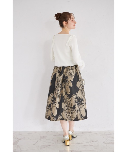 tocco closet(トッコ クローゼット)の「2WAYファー付き肩リボンニットカーディガン(ニット/セーター・レディース・ピンク/オフホワイト/グレー・M)」の20枚目の写真