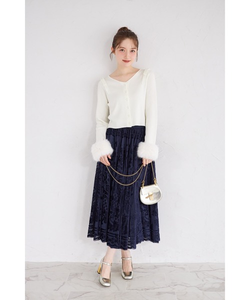 tocco closet(トッコ クローゼット)の「2WAYファー付き肩リボンニットカーディガン(ニット/セーター・レディース・ピンク/オフホワイト/グレー・M)」の16枚目の写真