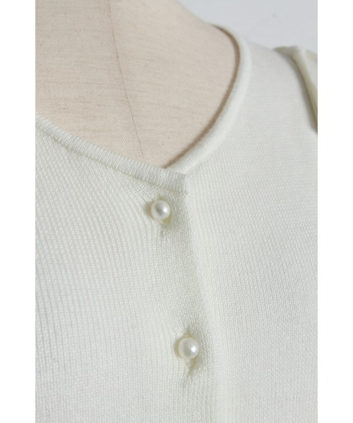 tocco closet(トッコ クローゼット)の「2WAYファー付き肩リボンニットカーディガン(ニット/セーター・レディース・ピンク/オフホワイト/グレー・M)」の9枚目の写真