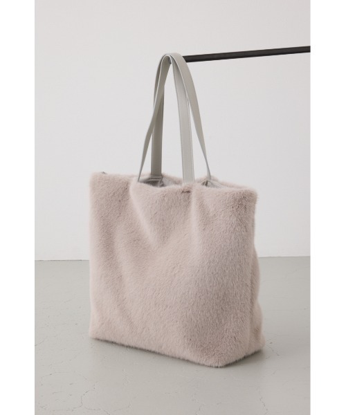AZUL by moussy(アズールバイマウジー)の「フェイクファービッグトートバッグ(トートバッグ・メンズ・ベージュ/ブラック・FREE)」の18枚目の写真