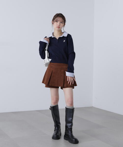 FREE'S MART（フリーズマート）の「衿付きレイヤード風ポロニットⅡ（ニット/セーター・レディース・ネイビー/ブラウン/グレー・FREE）」の18枚目の写真