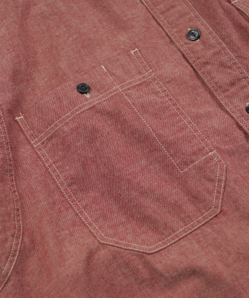 FRIZMWORKS（フリズムワークス）の「1920S CHAMBRAY WORK SHIRT _ RED（シャツ/ブラウス・メンズ・その他・SMALL/MEDIUM/LARGE/X-LARGE）」の5枚目の写真