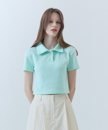 SALT AND CHOCOLATE（ソルトアンドチョコレート）の「SAC Soft Boucle Collar Knit Mint 4W2322001（ポロシャツ）」