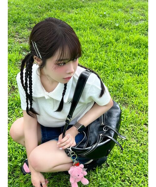SALT AND CHOCOLATE(ソルトアンドチョコレート)の「SAC ソフトブークルカラー ニット ミント 4W2322001(ポロシャツ・レディース・その他・FREE)」の5枚目の写真