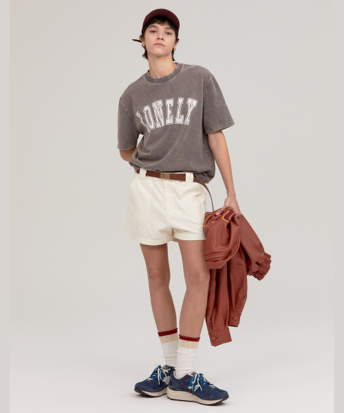 NOHANT(ノアン)の「LONELY/LOVELY ソルトウォッシング 半袖Tシャツ チャコール(Tシャツ/カットソー・レディース・チャコール・SMALL)」の2枚目の写真