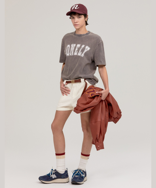 NOHANT(ノアン)の「LONELY/LOVELY ソルトウォッシング 半袖Tシャツ チャコール(Tシャツ/カットソー・レディース・チャコール・SMALL)」の3枚目の写真