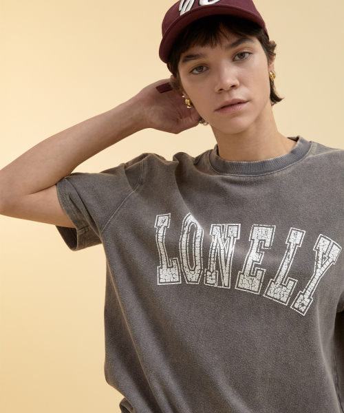 NOHANT(ノアン)の「LONELY/LOVELY ソルトウォッシング 半袖Tシャツ チャコール(Tシャツ/カットソー・レディース・チャコール・SMALL)」の5枚目の写真