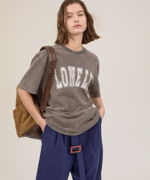 NOHANT(ノアン)の「LONELY/LOVELY ソルトウォッシング 半袖Tシャツ チャコール(Tシャツ/カットソー・レディース・チャコール・SMALL)」の7枚目の写真