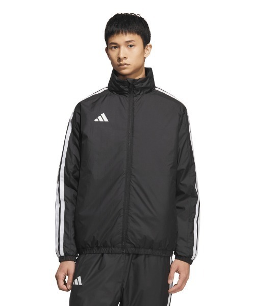 adidas（アディダス）の「アディダス adidas スリーストライプスルーズフィット中わた入りウインドジャケット（ダウンジャケット/コート・メンズ・ブラック/ネイビー・S/M/L/LL/3L）」の2枚目の写真