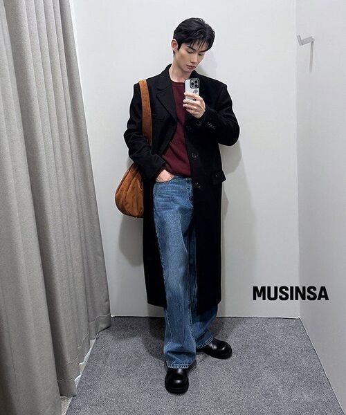 MUSINSA STANDARD（ムシンサスタンダード）の「[ビクトリアウール] ミニマルリブクルーネックニット [バーガンディ]（ニット/セーター・メンズ・その他・LARGE/X-LARGE/XX-LARGE/MEDIUM/SMALL）」の8枚目の写真