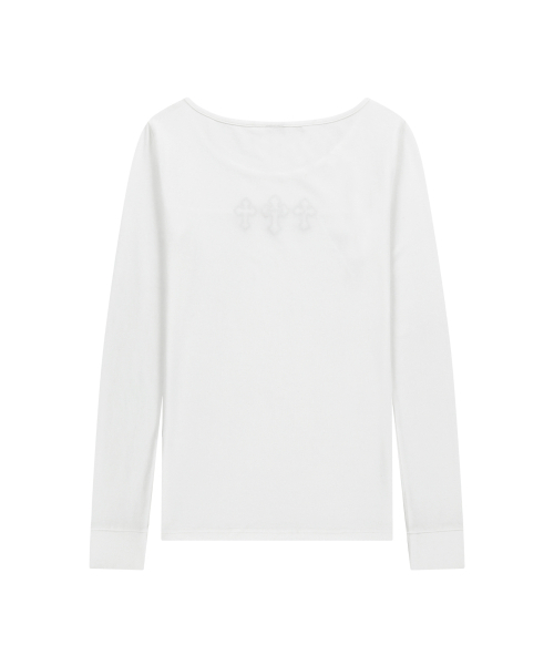 AAKAM（アーカム）の「Triple AKM CROS2 Long Sleeve (White)（Tシャツ/カットソー・レディース・その他・FREE）」の2枚目の写真