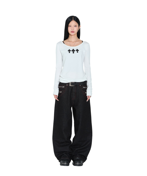 AAKAM（アーカム）の「Triple AKM CROS2 Long Sleeve (White)（Tシャツ/カットソー・レディース・その他・FREE）」の7枚目の写真