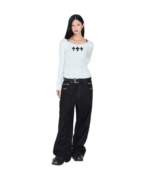 AAKAM（アーカム）の「Triple AKM CROS2 Long Sleeve (White)（Tシャツ/カットソー・レディース・その他・FREE）」の9枚目の写真