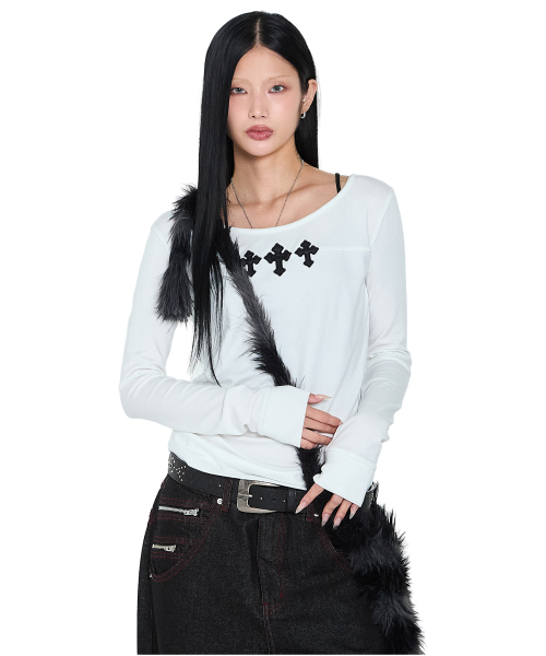 AAKAM（アーカム）の「Triple AKM CROS2 Long Sleeve (White)（Tシャツ/カットソー・レディース・その他・FREE）」の10枚目の写真