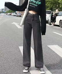 【URGE：】ハイウエスト デニムパンツ