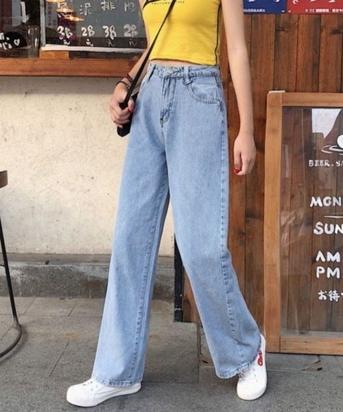 urge：（アージコロン ）の「【URGE：】ハイウエスト デニムパンツ（デニムパンツ・レディース・ブルー/ライトブルー/チャコール・SMALL/MEDIUM/LARGE/X-LARGE）」の2枚目の写真
