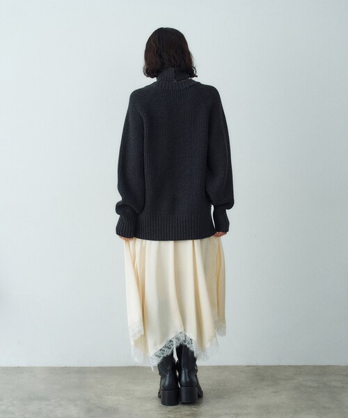 CODE A（コードエー）の「lingerie mood lace skirt（スカート・レディース・ライトグレー/ライトイエロー系・36/38）」の6枚目の写真