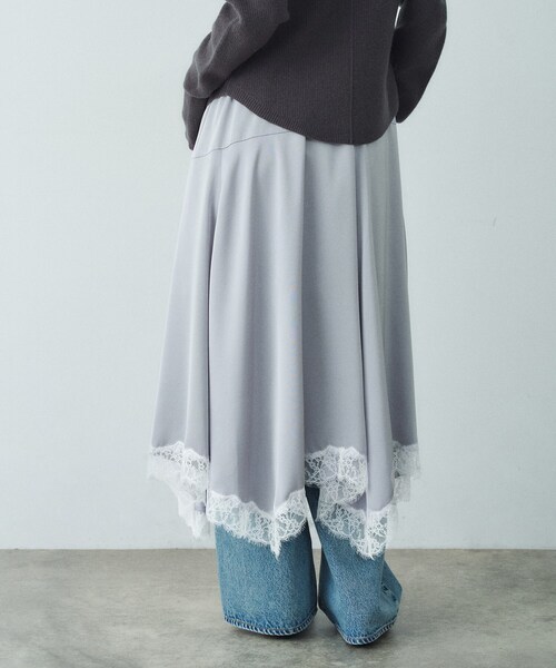 CODE A（コードエー）の「lingerie mood lace skirt（スカート・レディース・ライトグレー/ライトイエロー系・36/38）」の10枚目の写真