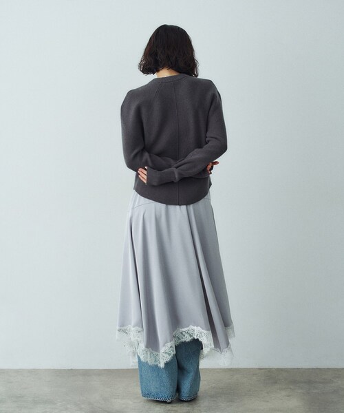 CODE A（コードエー）の「lingerie mood lace skirt（スカート・レディース・ライトグレー/ライトイエロー系・36/38）」の6枚目の写真