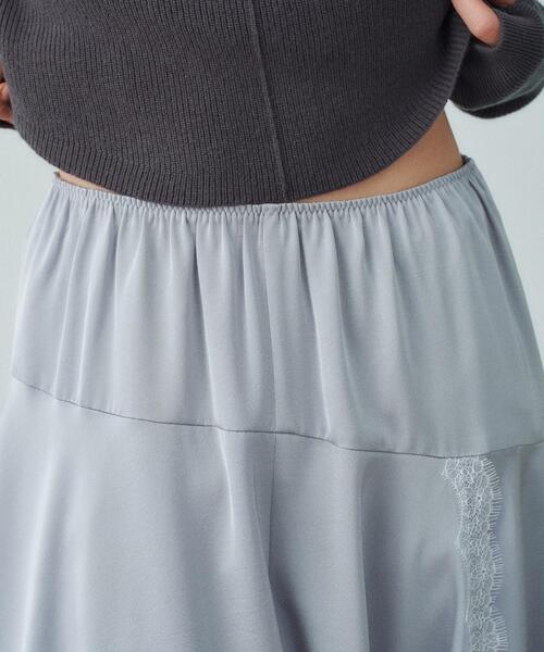 CODE A（コードエー）の「lingerie mood lace skirt（スカート・レディース・ライトグレー/ライトイエロー系・36/38）」の8枚目の写真