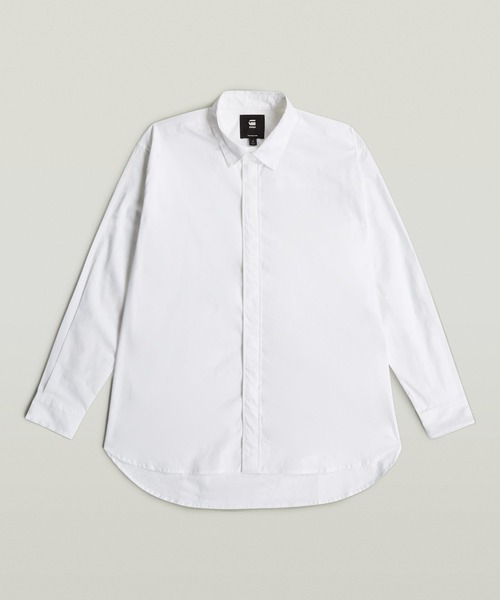 G-STAR（ジースター）の「【UNISEX】Clean BF Shirt/ユニセックスオーバーサイズロングクリーンシャツ（シャツ/ブラウス・レディース・ホワイト・SMALL/MEDIUM）」の6枚目の写真