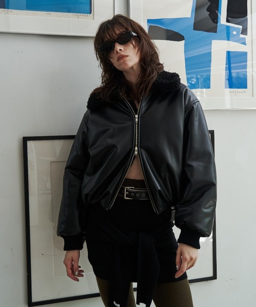 JOSE MOON(ジョゼムーン)の「PUFFY BOMBER JACKET/パフィボンバージャケット(ブルゾン・レディース・ブラック/ホワイト/ブラウン・36/38)」の15枚目の写真