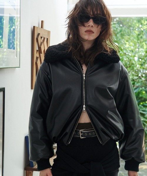 JOSE MOON(ジョゼムーン)の「PUFFY BOMBER JACKET/パフィボンバージャケット(ブルゾン・レディース・ブラック/ホワイト/ブラウン・36/38)」の17枚目の写真