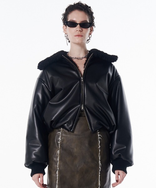 JOSE MOON(ジョゼムーン)の「PUFFY BOMBER JACKET/パフィボンバージャケット(ブルゾン・レディース・ブラック/ホワイト/ブラウン・36/38)」の5枚目の写真