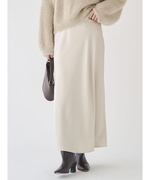 LAGUNAMOON(ラグナムーン)の「バイヤスサテンナロースカート(スカート・レディース・アイボリー/チャコールグレー・SMALL/MEDIUM)」の6枚目の写真