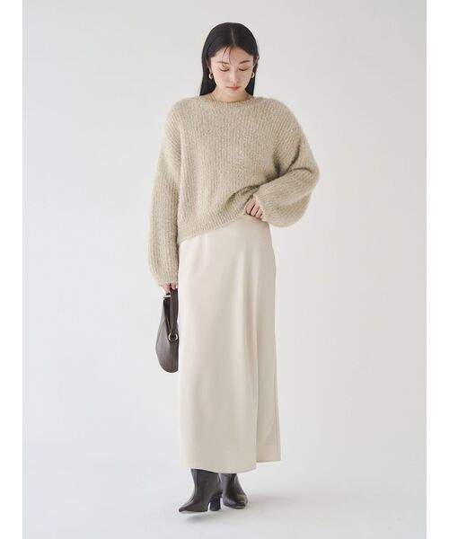 LAGUNAMOON(ラグナムーン)の「バイヤスサテンナロースカート(スカート・レディース・アイボリー/チャコールグレー・SMALL/MEDIUM)」の8枚目の写真