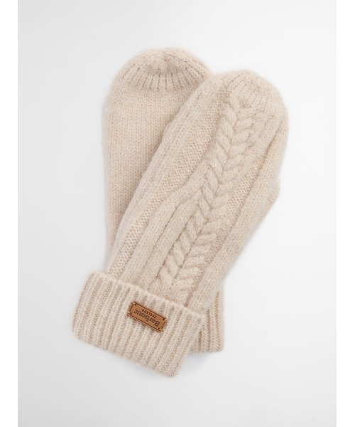 Barbour（バブアー）の「Elsdonケーブル編み ミトン（手袋・レディース・グレー/クリーム・ONE SIZE）」の9枚目の写真