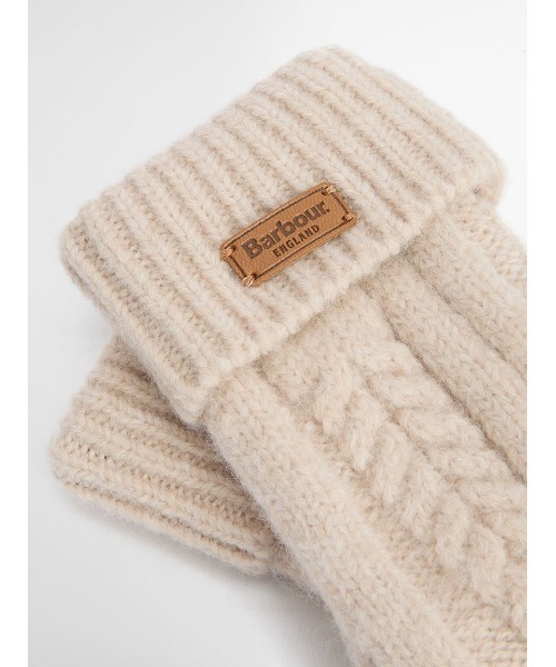 Barbour（バブアー）の「Elsdonケーブル編み ミトン（手袋・レディース・グレー/クリーム・ONE SIZE）」の4枚目の写真