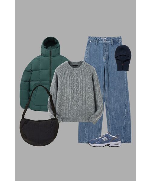KNITTED（ニッティド）の「カーブドワイドデニムパンツ ウォッシングブルー（デニムパンツ・レディース・その他・MEDIUM/LARGE/X-LARGE）」の14枚目の写真