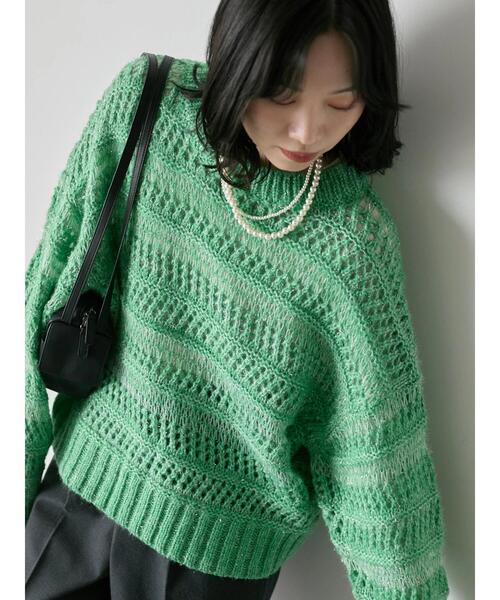 セール】透かし柄ニットプルオーバー（ニット/セーター）｜Samansa