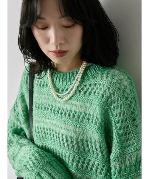 セール】透かし柄ニットプルオーバー（ニット/セーター）｜Samansa