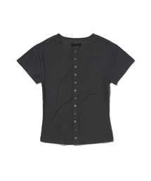 suade（スエード）の「BUTTON CROP TEE [CHARCOAL GRAY]（Tシャツ/カットソー）」