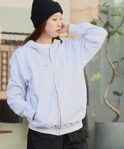 ROOPTOKYO（ループトウキョウ）の「オーバーサイズ 無地 裏毛 ユニセックス フーディ ジップパーカー 中肉厚生地（パーカー・メンズ・ホワイト/ブラック/グレー/アッシュグレー/ネイビー/ライトブルー/レッド/バーガンディー・S/M/L/XL）」の15枚目の写真