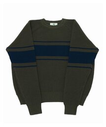 COLOR-LINE 7G KNIT CREW-NECK (Khaki)