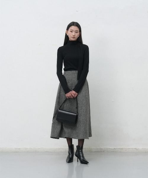 GENERAL IDEA(ジェネラルアイデア)の「scarf turtle neck t-shirts スカーフ付タートルネック長袖Tシャツ(Tシャツ/カットソー・レディース・ブラック/グレー・S/M/L)」の5枚目の写真