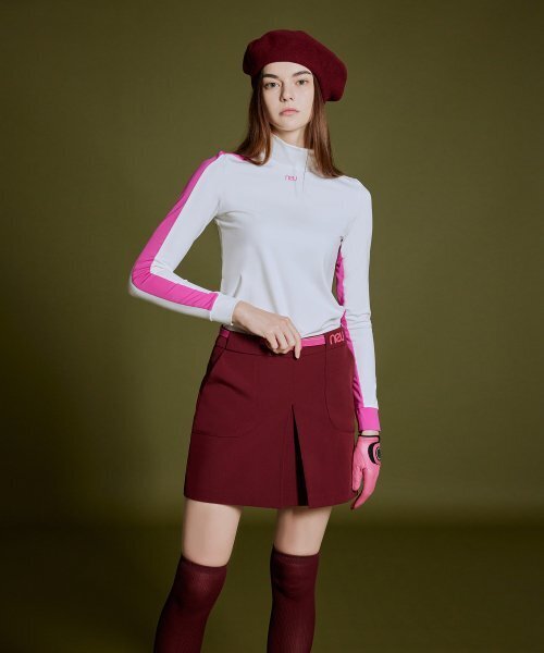NEU GOLF(エヌイーユーゴルフ)の「MOCK-NECK BLOCK T-SHIRT - WHITE(Tシャツ/カットソー・レディース・その他・LARGE/MEDIUM/SMALL)」の4枚目の写真