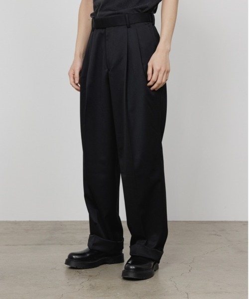 DOUBLE PLEATED EASY TROUSERS（スラックス）｜markaware（マーカ